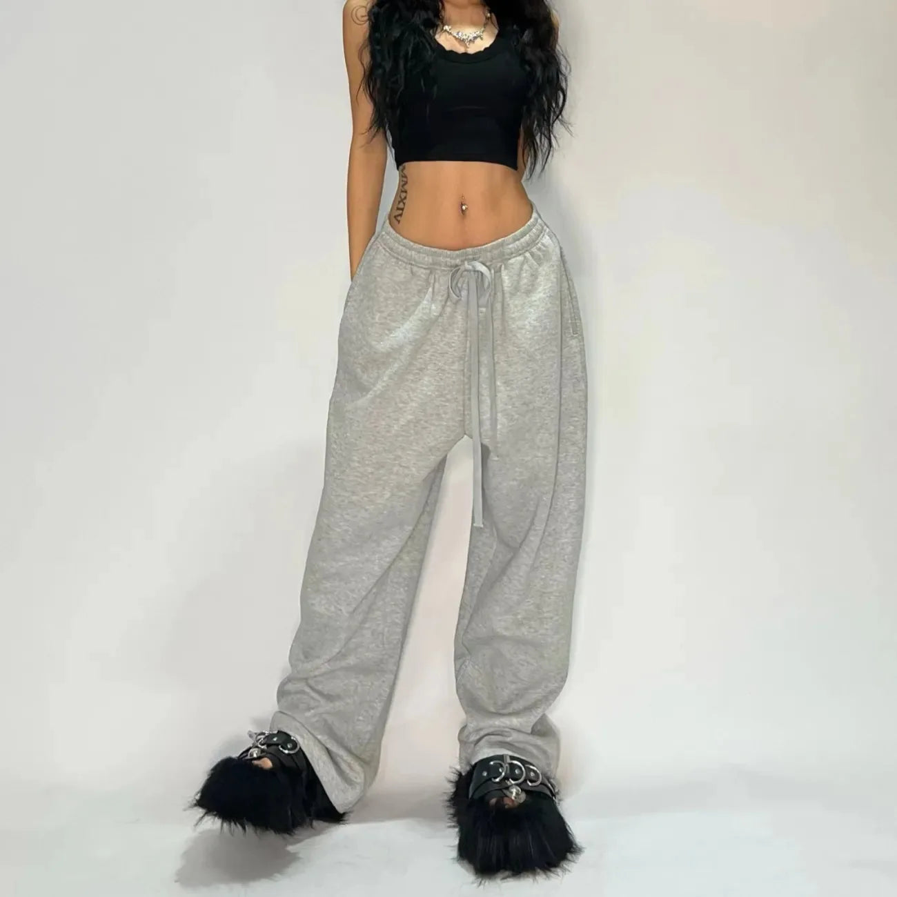 Striped Loose Fit Street Sweatpants 🖤