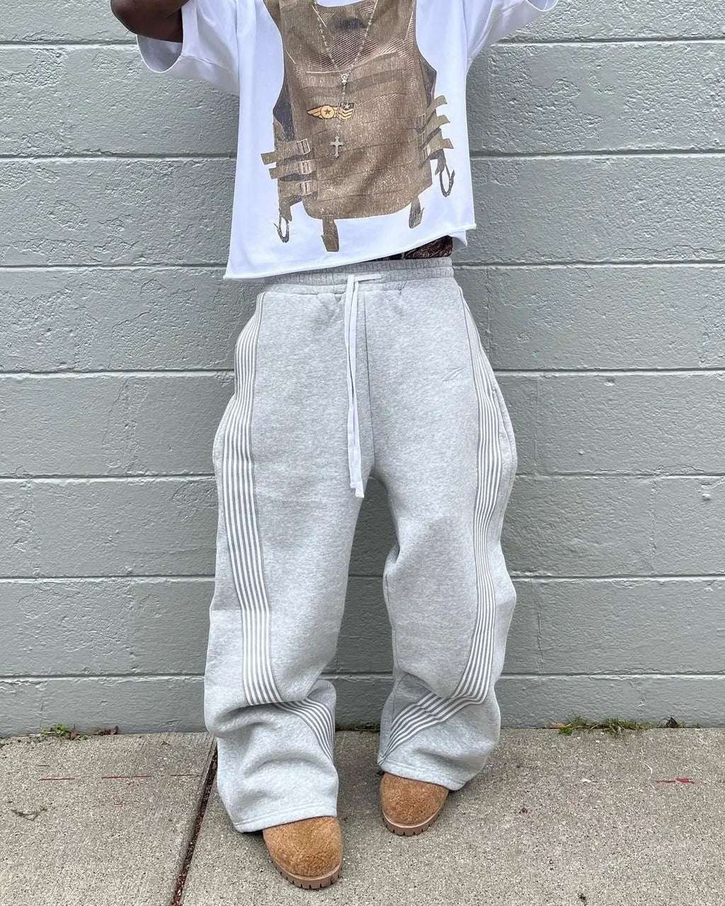 Striped Loose Fit Street Sweatpants 🖤