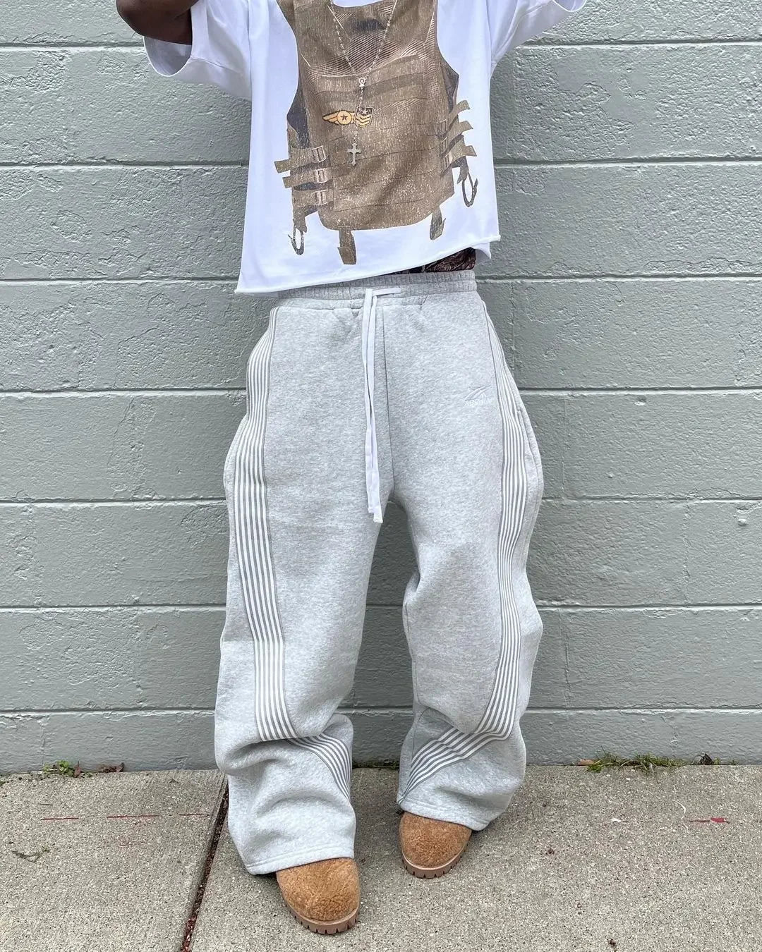Striped Loose Fit Street Sweatpants 🖤