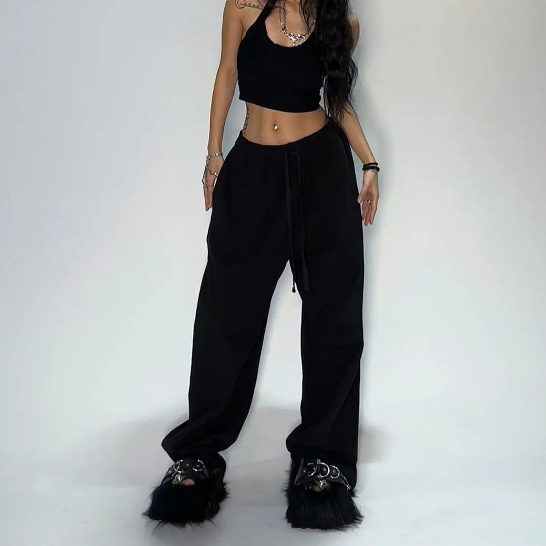 Striped Loose Fit Street Sweatpants 🖤