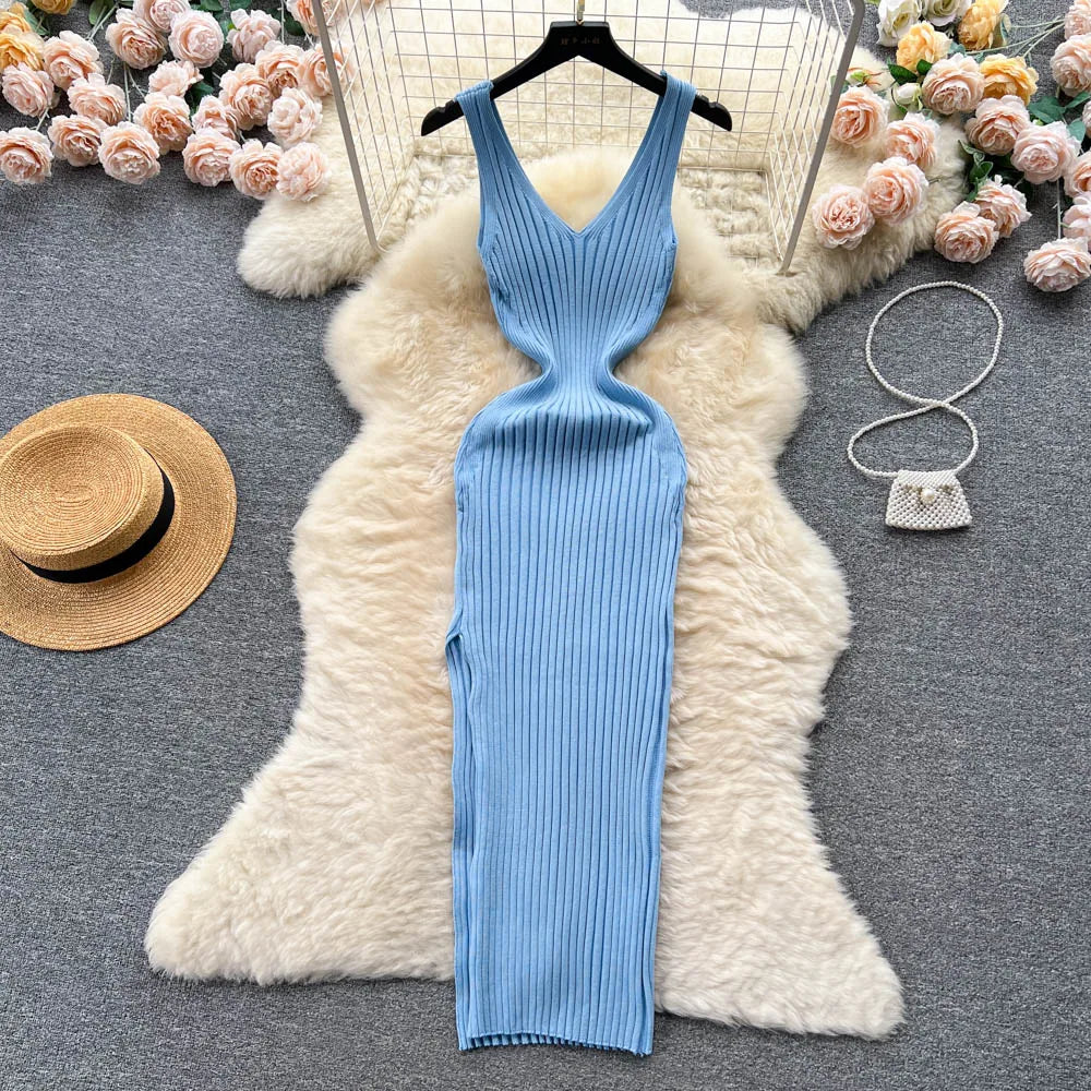 Chic Wrap Split Bodycon Maxi Dress ✨