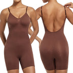 Seamless Open-Back Sculpting Bodysuit – Tummy Control & Natural Lift