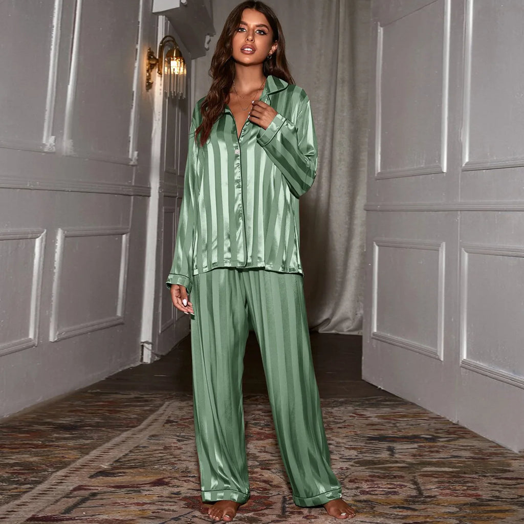 Women’s Solid 2-Piece Pajama Set – Casual Sleepwear & Loungewear
