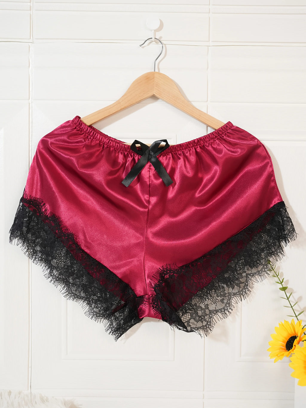 Women’s 4-Piece Satin Pajama Set – Silk Robe, Nightgown & Lace Sleepwear Set