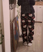 Y2K Hello Kitty Cartoon Pajama Pants – Women’s Casual Home Loungewear
