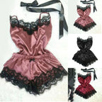 Women’s Ice Silk Satin Pajama Set – Sexy Sleepwear & Robe Lingerie Set