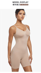 Seamless Open-Back Sculpting Bodysuit – Tummy Control & Natural Lift