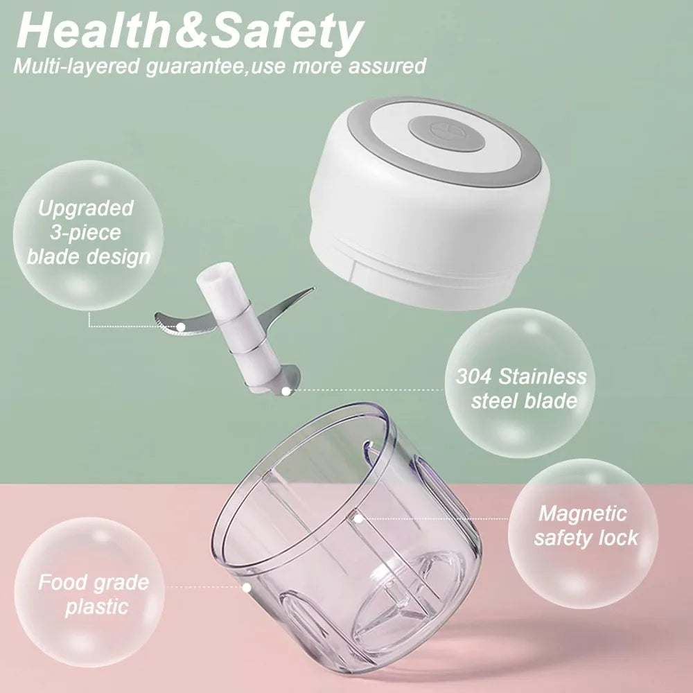 Electric USB Garlic & Veg Chopper 250ML 🧄⚡ | Fast & Easy ✨