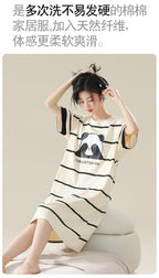 Women’s Cotton Plus Size Nightgown – Breathable Short Sleeve Sleep Dress