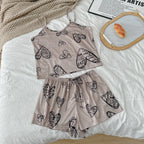 Women’s Satin Pajama Set – Ice Silk Top & Shorts Loungewear Set