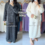 Women’s Coral Fleece Bathrobe – Thick & Warm Winter Robe Loungewear