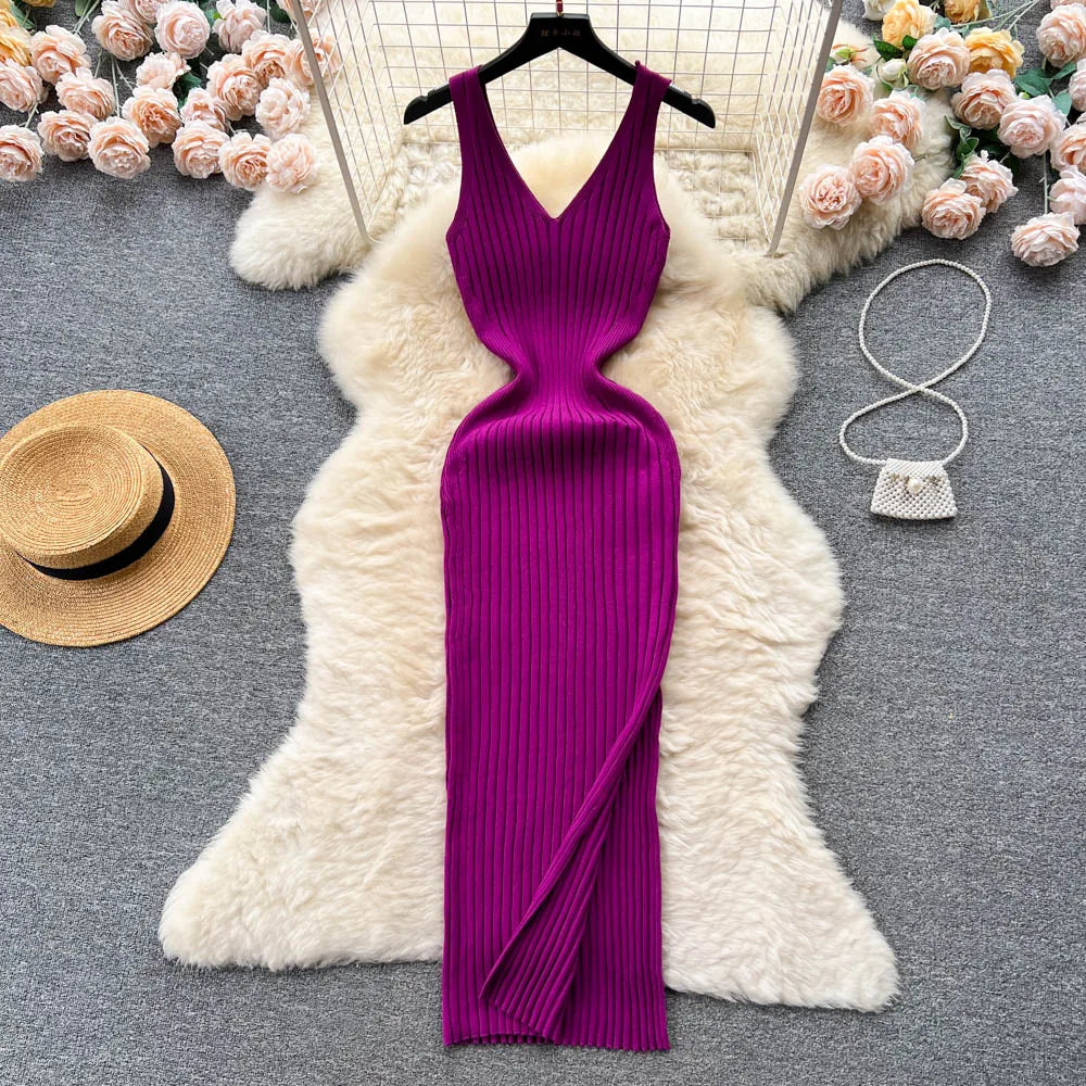 Chic Wrap Split Bodycon Maxi Dress ✨