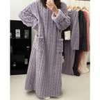 Women’s Coral Fleece Bathrobe – Thick & Warm Winter Robe Loungewear