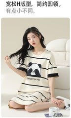 Women’s Cotton Plus Size Nightgown – Breathable Short Sleeve Sleep Dress