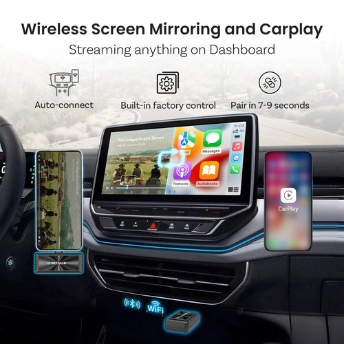 Getpairr Wireless Carplay Adapter Screen Mirroring Touch Car Accessories Video Box iOS & Android Mirroring for VW Audi Benz Toyo