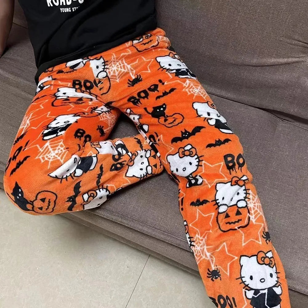 Y2K Hello Kitty Cartoon Pajama Pants – Women’s Casual Home Loungewear