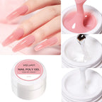 XEIJAYI Extension Nail Gel Jelly Pink White Clear Hard Gel Polish Self Leveling Soak Off UV Construction Nail Art DIY Manicure
