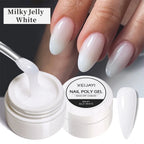 XEIJAYI Extension Nail Gel Jelly Pink White Clear Hard Gel Polish Self Leveling Soak Off UV Construction Nail Art DIY Manicure