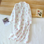 Japanese-style kimono pajamas summer new 100% cotton gauze pajamas nightgown ladies SPA yukata homewear long pajamas women