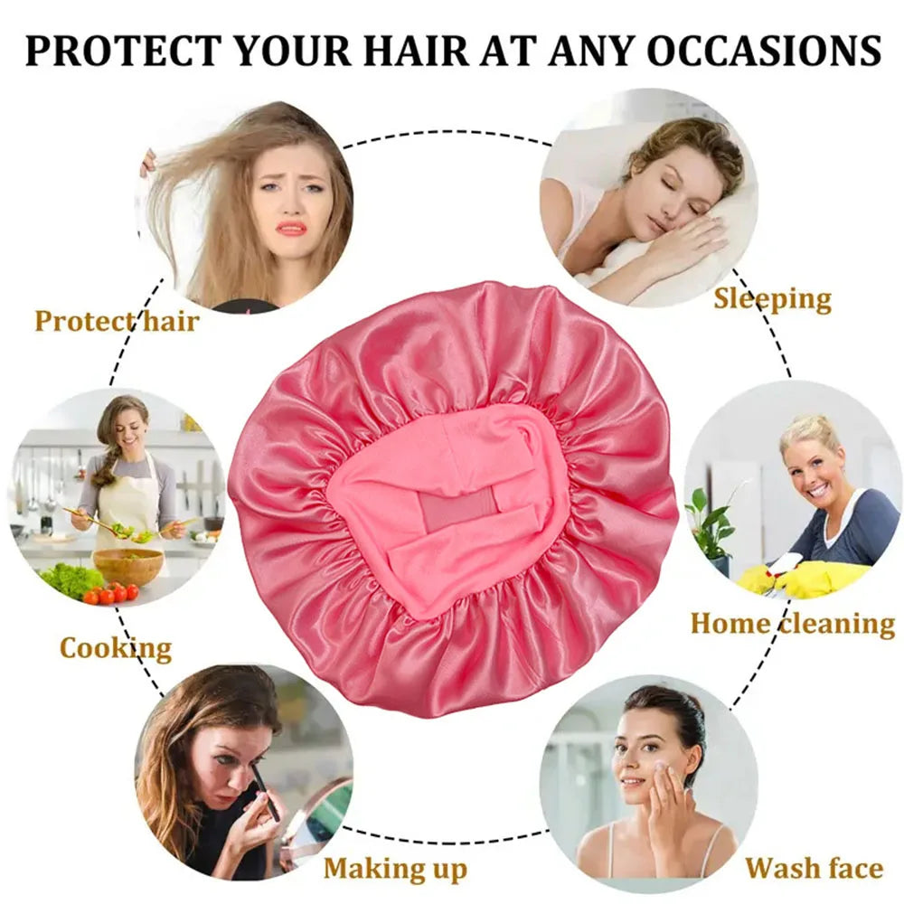 Luxury Satin Sleep Cap – Anti-Frizz Hair Bonnet for Women