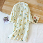 Japanese-style kimono pajamas summer new 100% cotton gauze pajamas nightgown ladies SPA yukata homewear long pajamas women