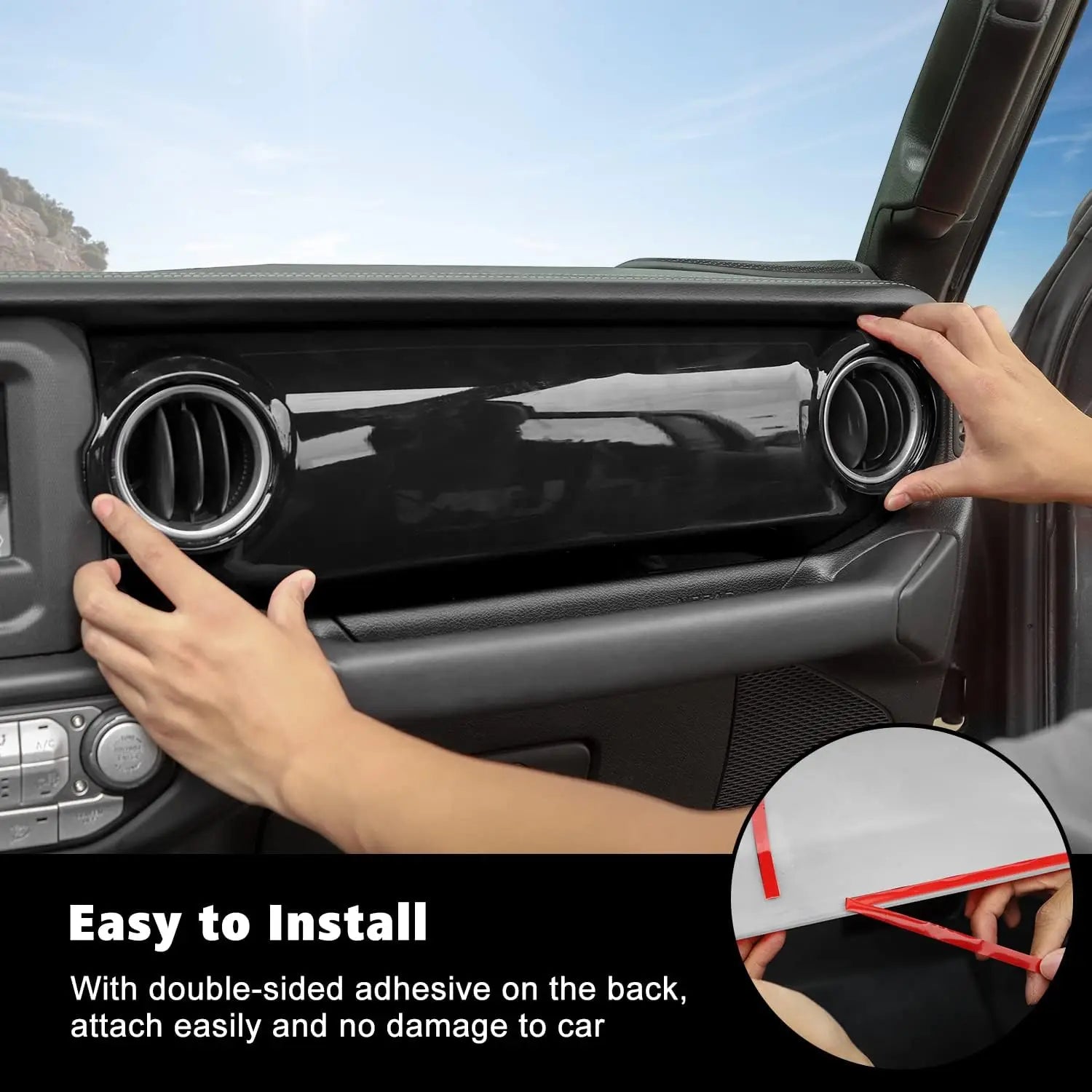 Premium Center Console Trim Cover – Interior Upgrade for Jeep Wrangler JL/JLU & Gladiator JT