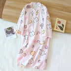 Japanese-style kimono pajamas summer new 100% cotton gauze pajamas nightgown ladies SPA yukata homewear long pajamas women