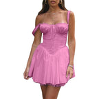 Elegant White Pleated A-Line Mini Dress ✨