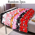 Stay Cozy in Style – Hello Kitty Cloud-Soft Flannel Pajama Pants for Winter Nights