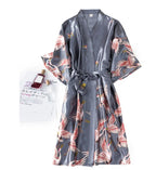 Women’s Silky 2-Piece Pajama Set – V-Neck Nightgown & Robe Loungewear