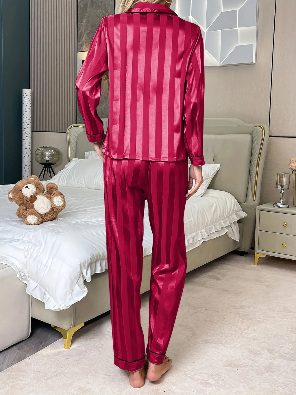 Women’s Solid 2-Piece Pajama Set – Casual Sleepwear & Loungewear