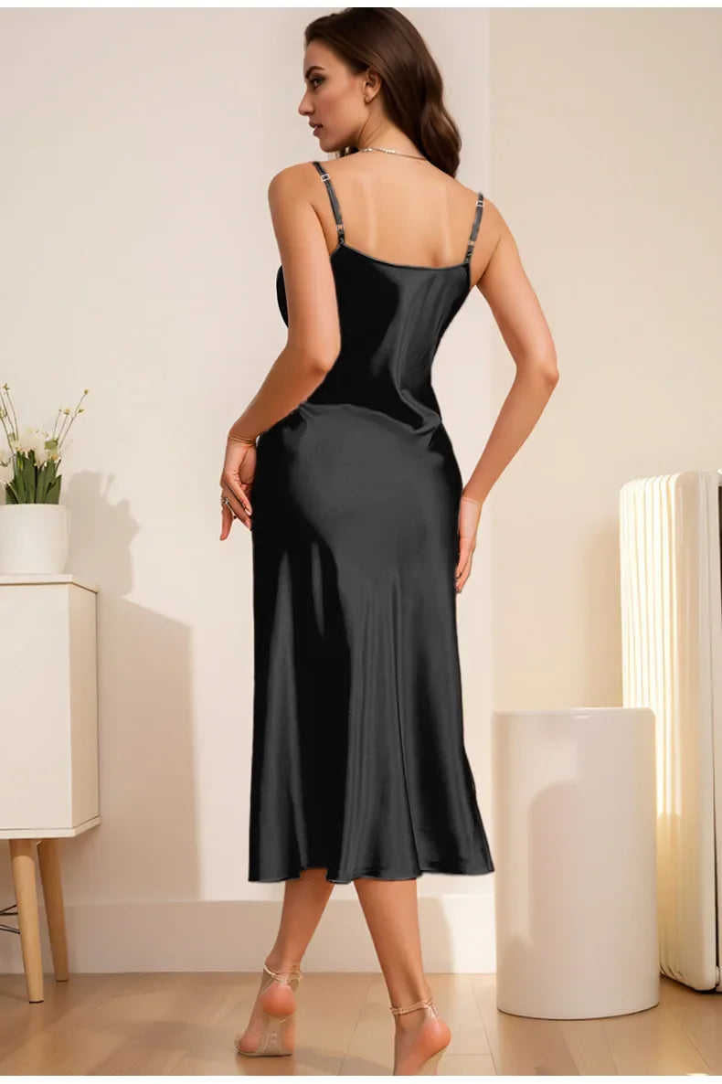 Women’s 2-Piece Pajama Set – Loose Robe & Cami Nightgown Loungewear