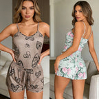 Women’s Satin Pajama Set – Ice Silk Top & Shorts Loungewear Set