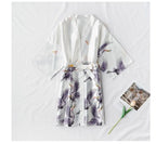 Women’s Silky 2-Piece Pajama Set – V-Neck Nightgown & Robe Loungewear