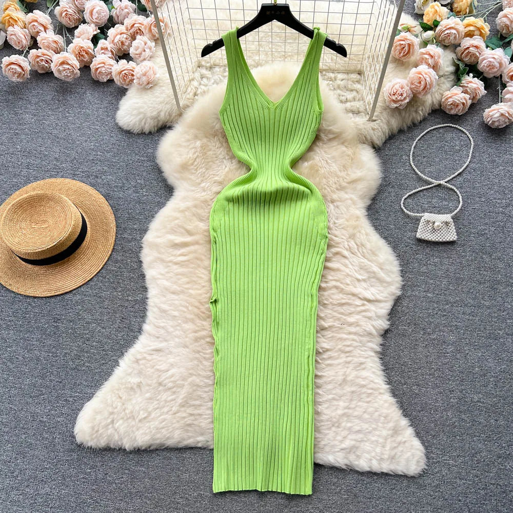 Chic Wrap Split Bodycon Maxi Dress ✨
