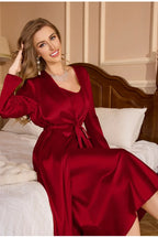 Women’s 2-Piece Pajama Set – Loose Robe & Cami Nightgown Loungewear