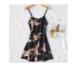 Women’s Silky 2-Piece Pajama Set – V-Neck Nightgown & Robe Loungewear