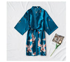 Women’s Silky 2-Piece Pajama Set – V-Neck Nightgown & Robe Loungewear