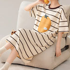 Women’s Cotton Plus Size Nightgown – Breathable Short Sleeve Sleep Dress