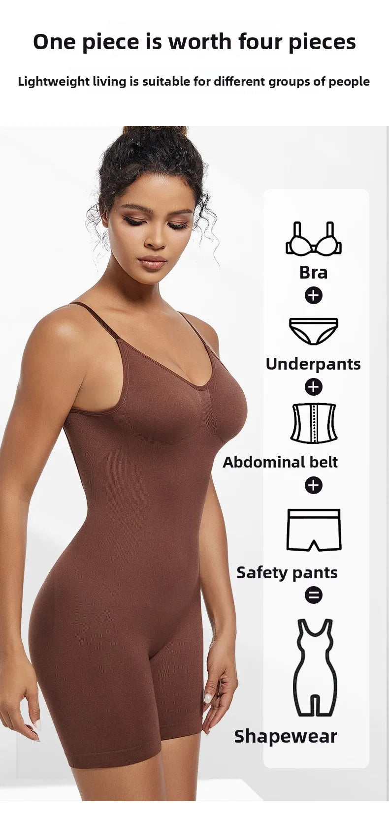 Seamless Open-Back Sculpting Bodysuit – Tummy Control & Natural Lift