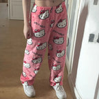 Y2K Hello Kitty Cartoon Pajama Pants – Women’s Casual Home Loungewear