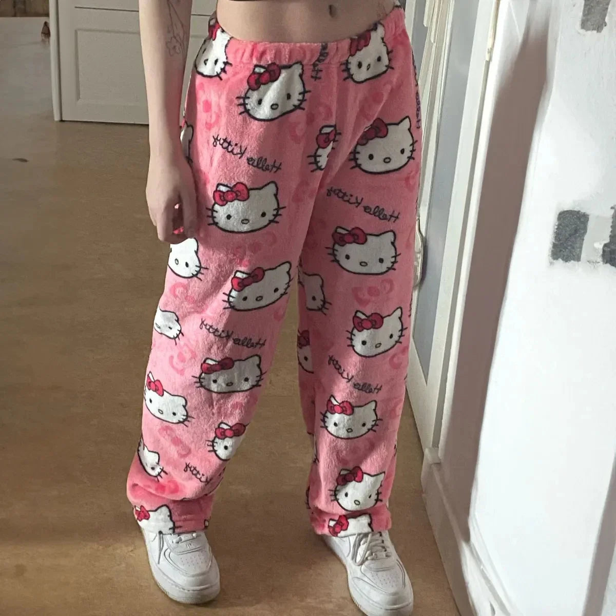 Y2K Hello Kitty Cartoon Pajama Pants – Women’s Casual Home Loungewear