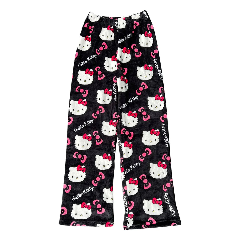Y2K Hello Kitty Cartoon Pajama Pants – Women’s Casual Home Loungewear