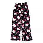 Stay Cozy in Style – Hello Kitty Cloud-Soft Flannel Pajama Pants for Winter Nights