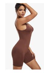 Seamless Open-Back Sculpting Bodysuit – Tummy Control & Natural Lift
