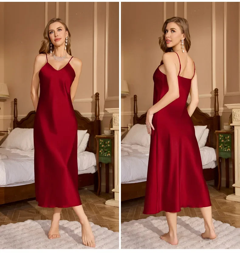 Women’s 2-Piece Pajama Set – Loose Robe & Cami Nightgown Loungewear