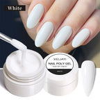 XEIJAYI Extension Nail Gel Jelly Pink White Clear Hard Gel Polish Self Leveling Soak Off UV Construction Nail Art DIY Manicure