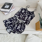 Women’s Satin Pajama Set – Ice Silk Top & Shorts Loungewear Set