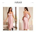 Women’s 2-Piece Pajama Set – Loose Robe & Cami Nightgown Loungewear
