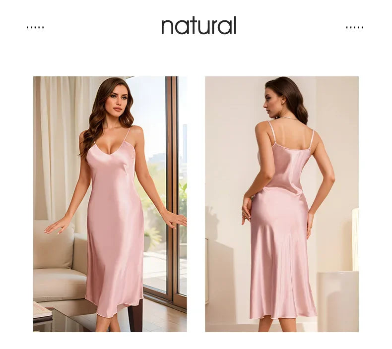 Women’s 2-Piece Pajama Set – Loose Robe & Cami Nightgown Loungewear